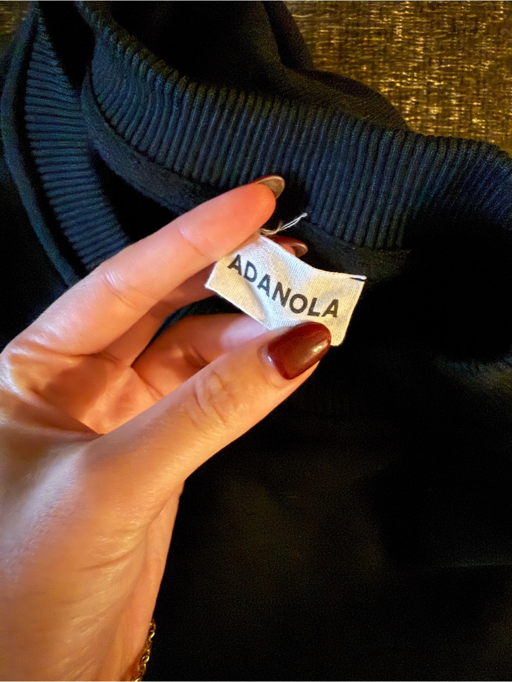 Adanola Women's Navy Logo Crewneck Oversized Sweatshirt - Picture 4 of 4